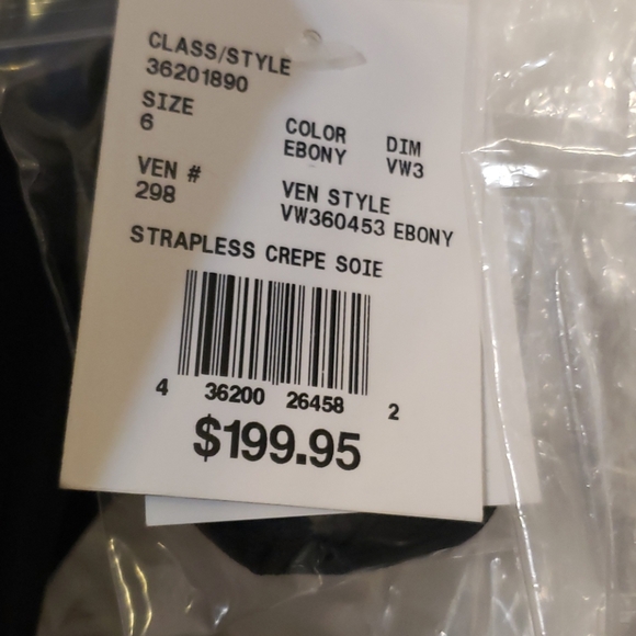 NWT White by Vera Wang Black Dress - Picture 7 of 9